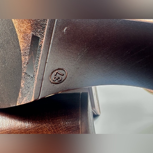 Snakeskin Platform Sandals Chunky Heels Steve Madden size 37/7 Women Shoes Brown - Picture 7 of 7